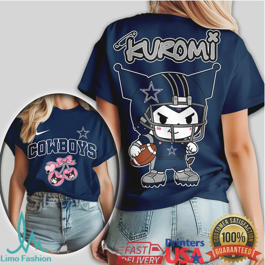 Dallas Cowboys Kuromi NFL Sanrio Star Aesthetic Tee - Limotees LLC