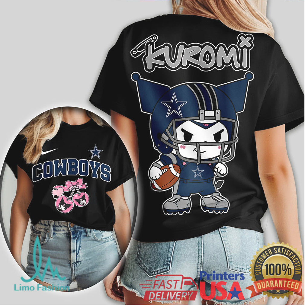 Dallas Cowboys Kuromi NFL Sanrio Star Aesthetic Tee - Limotees LLC