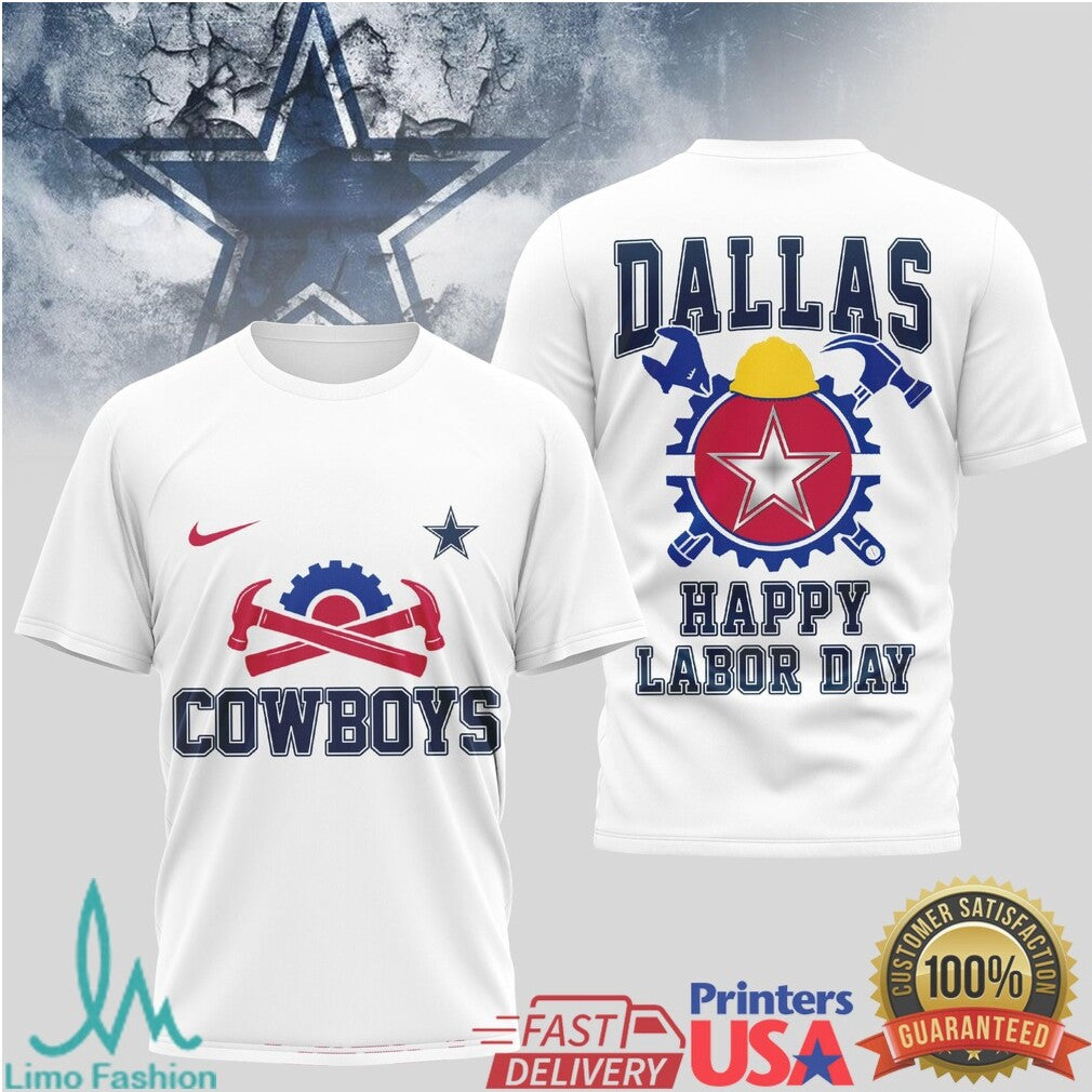 Dallas Cowboys Labor Day Star Blue Collar Union T Shirt - Limotees LLC
