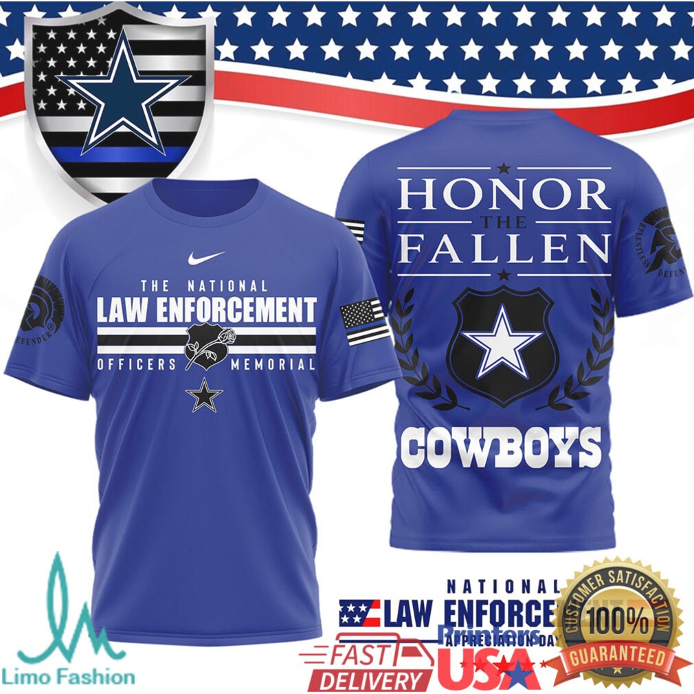 Dallas Cowboys Law Enforcement Appreciation Day T Shirt Honor The Fallen Police Memorial Apparel - Limotees LLC