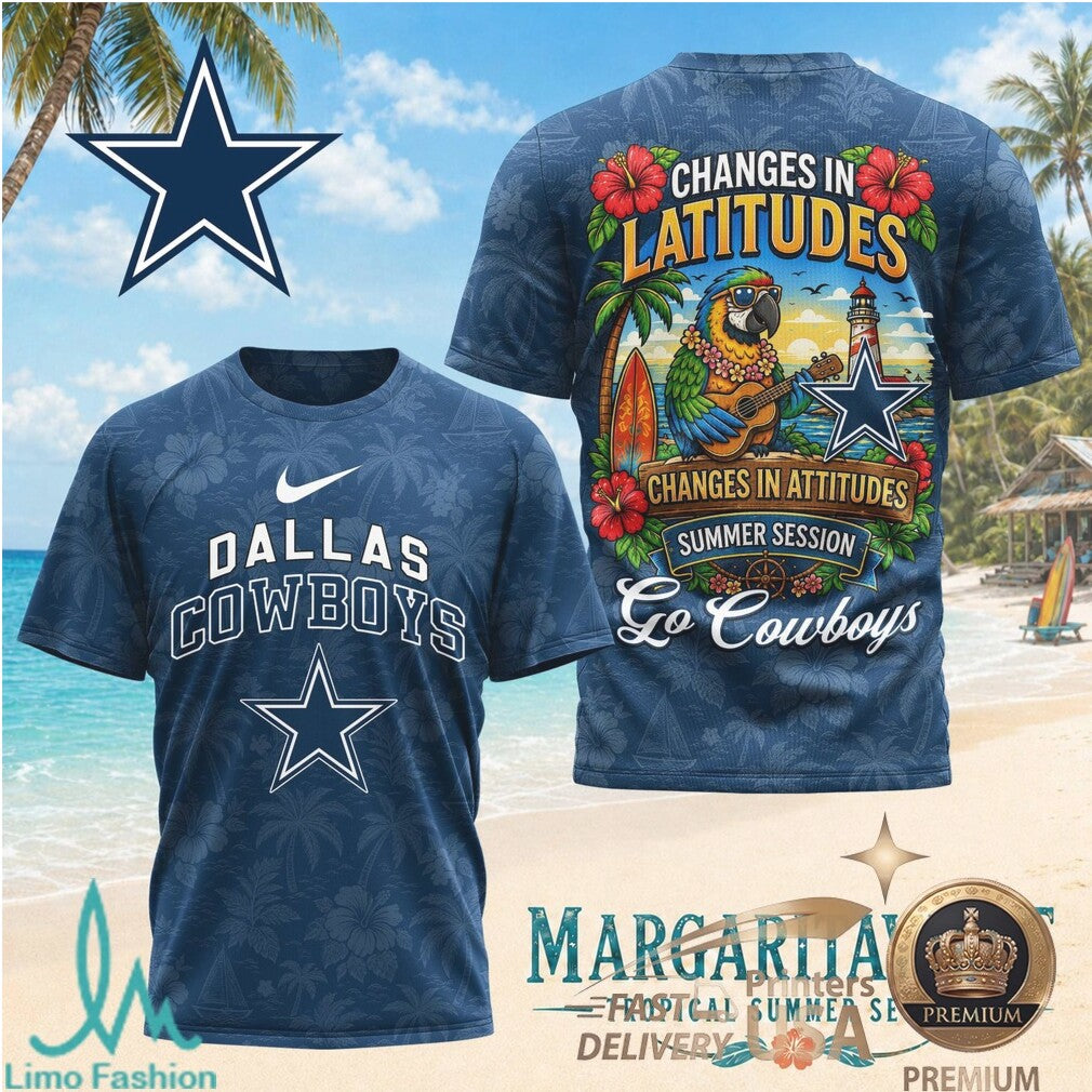 Dallas Cowboys Margaritaville Changes In Latitudes Summer Session T Shirt - Limotees LLC