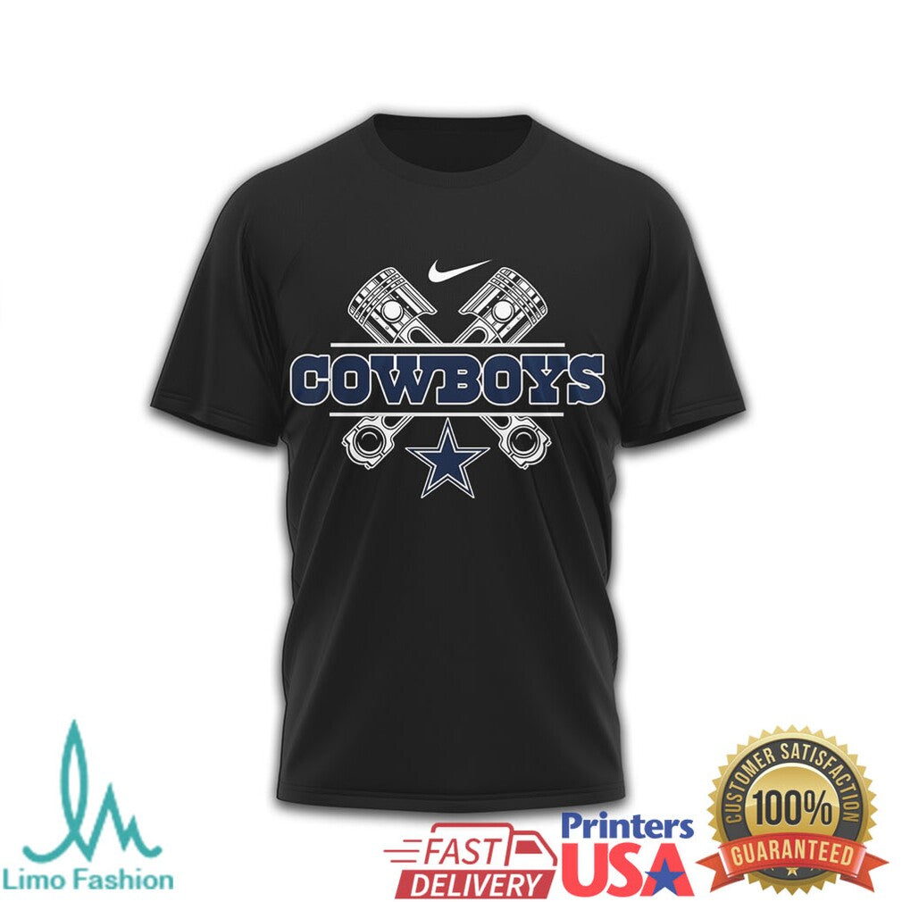 Dallas Cowboys Motorcycle Biker Live To Ride Black T Shirt - Limotees LLC