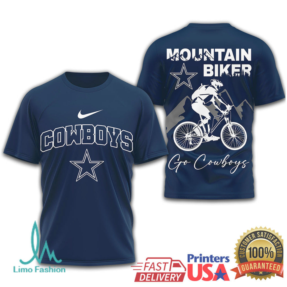Dallas Cowboys Mountain Biker Apparel Go Cowboys MTB Training Shirt - Limotees LLC