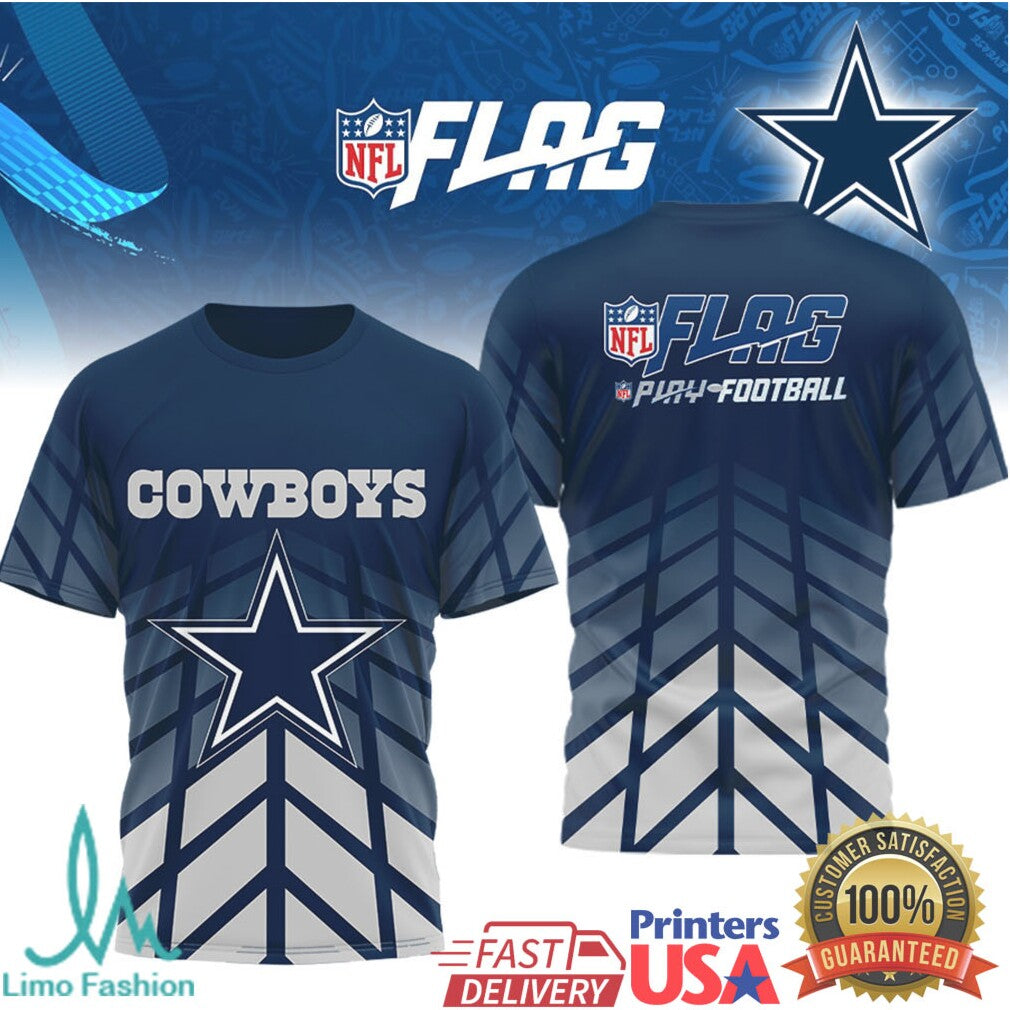 Dallas Cowboys NFL Flag Play Football Performance Jersey T Shirt - Limotees LLC