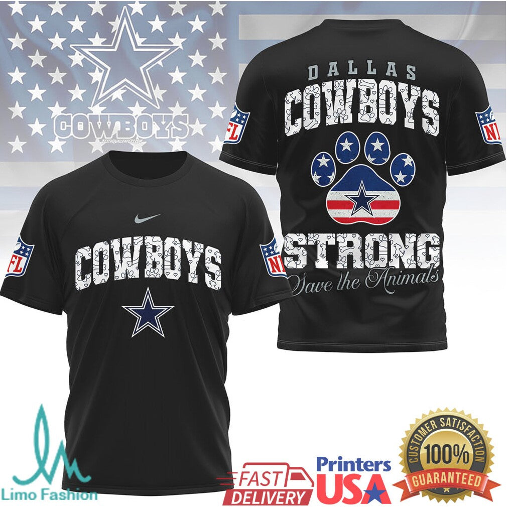 Dallas Cowboys Official NFL Save The Animals Fan 3D Shirt - Limotees LLC