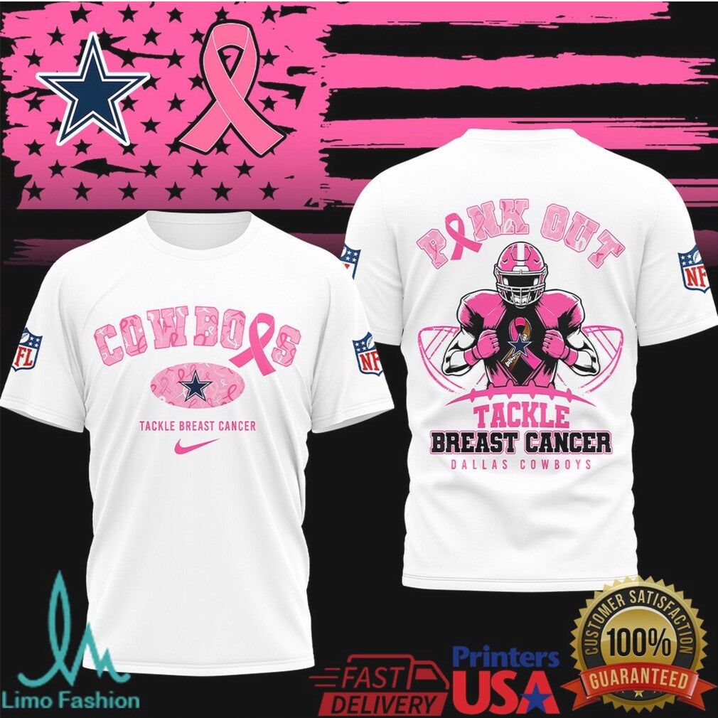 Dallas Cowboys & Pittsburgh ST Shirtlers Tackle Breast Cancer Pink Out Support T Shirt - Limotees LLC