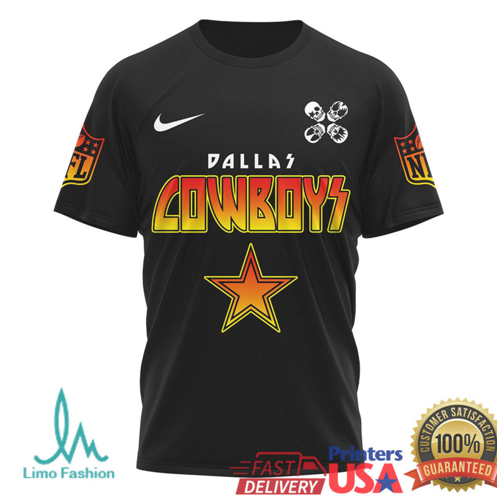 Dallas Cowboys Retro Rock Mashup T Shirt Custom NFL Fan Apparel - Limotees LLC