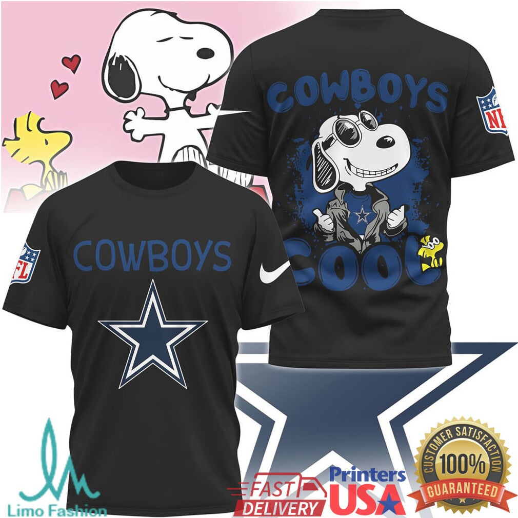 Dallas Cowboys Snoopy Joe Cool NFL Graphic T Shirt - Limotees LLC