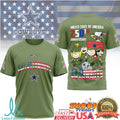 Dallas Cowboys Snoopy Peanuts 250th Anniversary American Flag T Shirt