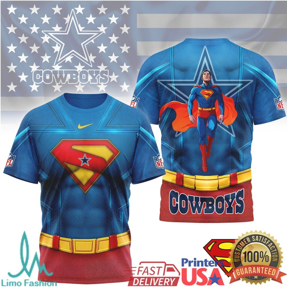 Dallas Cowboys Superman Man of ST Shirtl Collection T Shirt NFL Game Day Wear