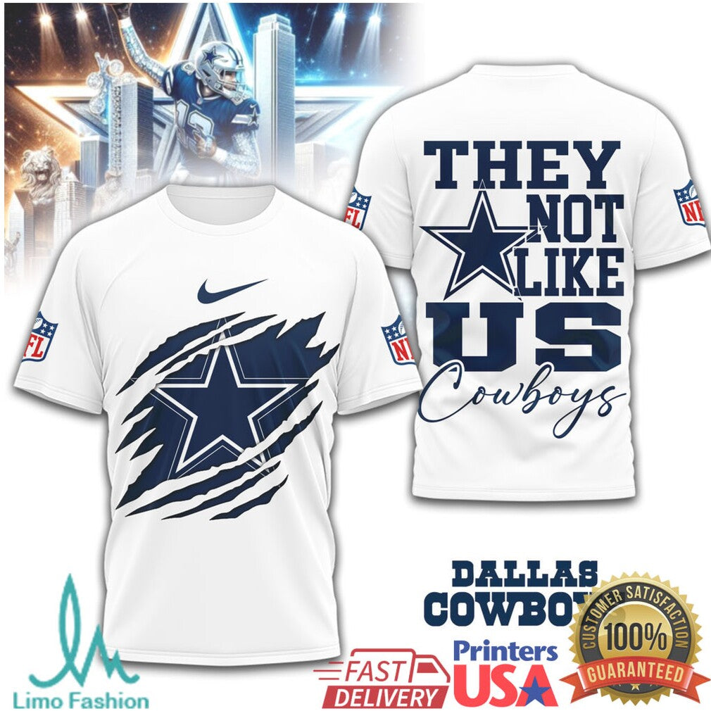 Dallas Cowboys “They Not Like Us” Lone Star Slash Graphic T Shirt - Limotees LLC