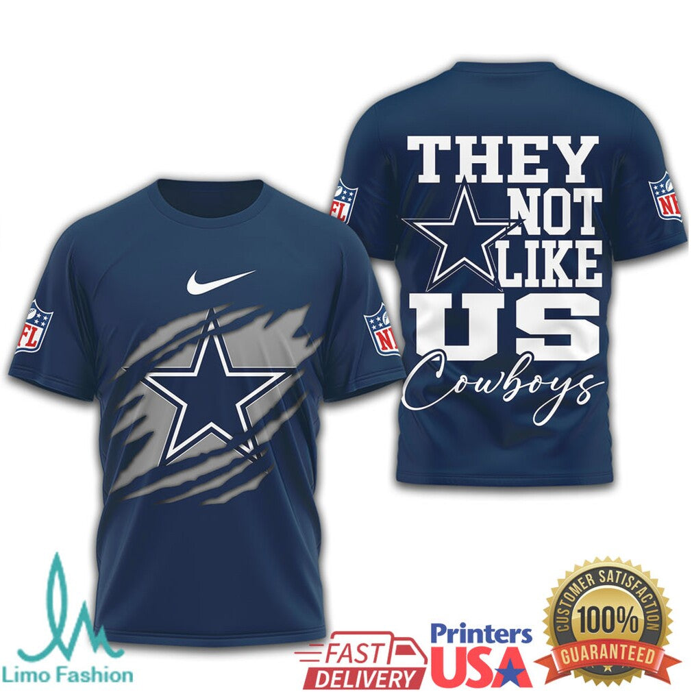 Dallas Cowboys “They Not Like Us” Lone Star Slash Graphic T Shirt - Limotees LLC