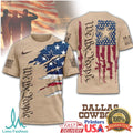 Dallas Cowboys We The People Patriotic Military Tan T Shirt - Limotees LLC