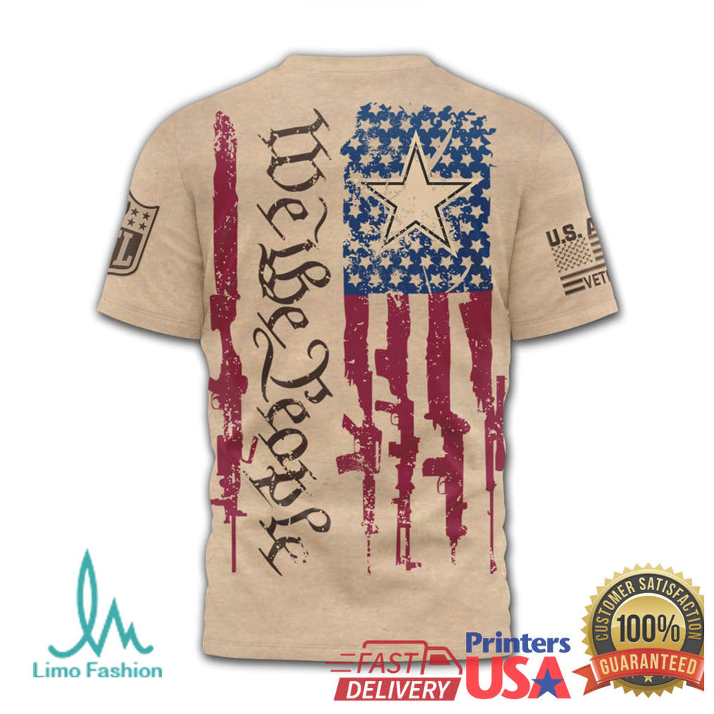 Dallas Cowboys We The People Patriotic Military Tan T Shirt - Limotees LLC