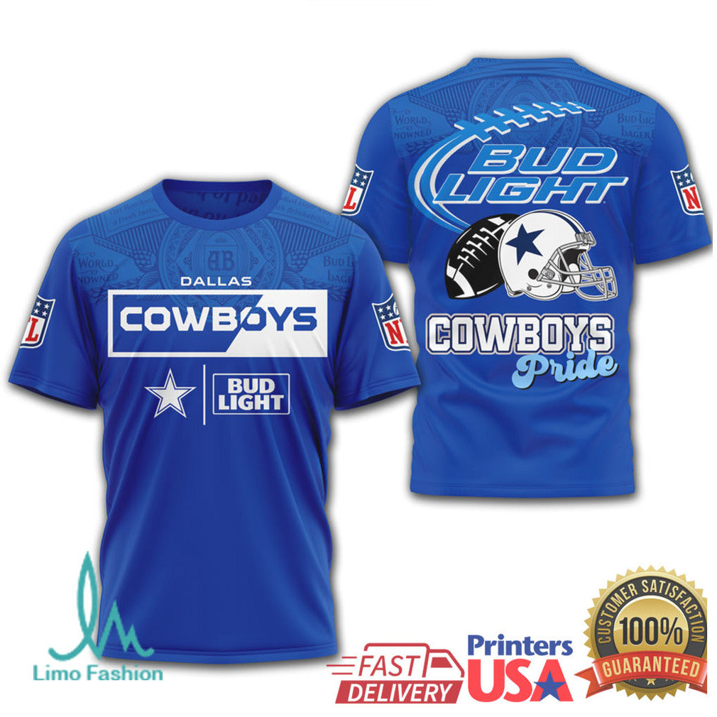 Dallas Cowboys x Bud Light “Cowboys Pride” NFL Fan Collaboration Shirt - Limotees LLC