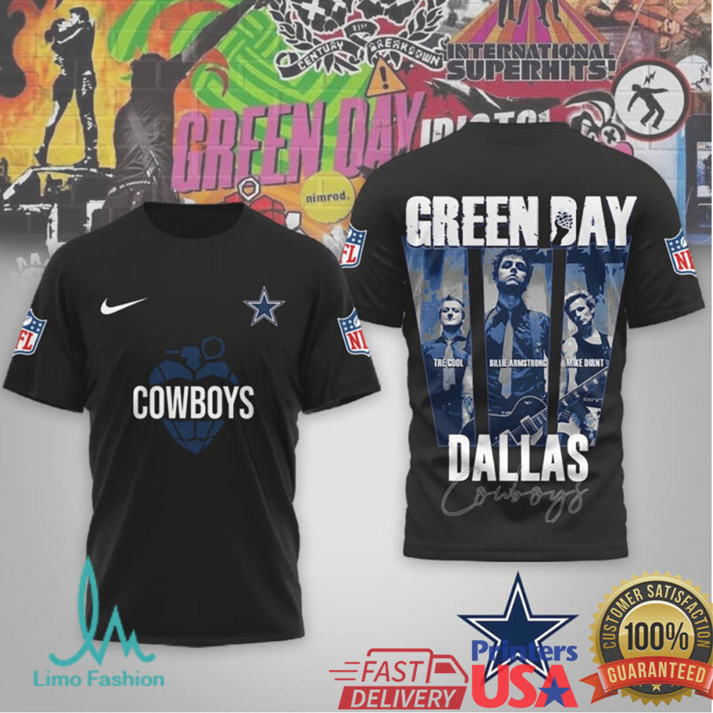 Dallas Cowboys x Green Day Punk Rock Mashup NFL Graphic T Shirt - Limotees LLC