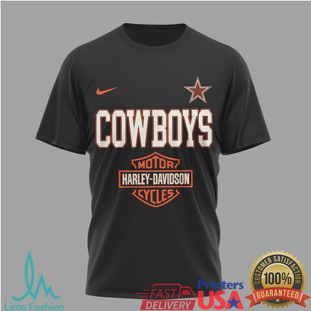 Dallas Cowboys x Harley Davidson Ride The Legend Black T Shirt - Limotees LLC