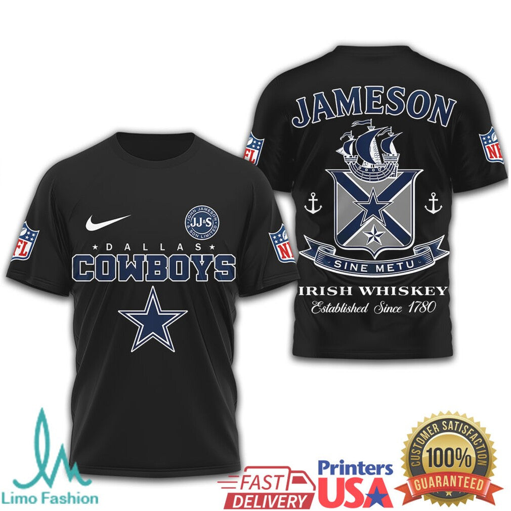 Dallas Cowboys x Jameson Irish Whiskey Sine Metu Graphic T Shirt - Limotees LLC