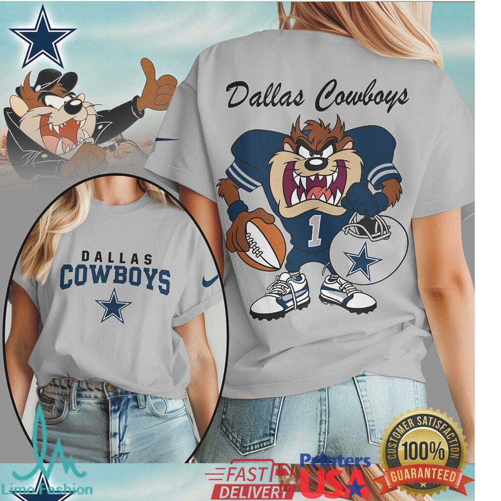 Dallas Cowboys x Looney Tunes Taz Vintage Navy & White Fan T Shirt