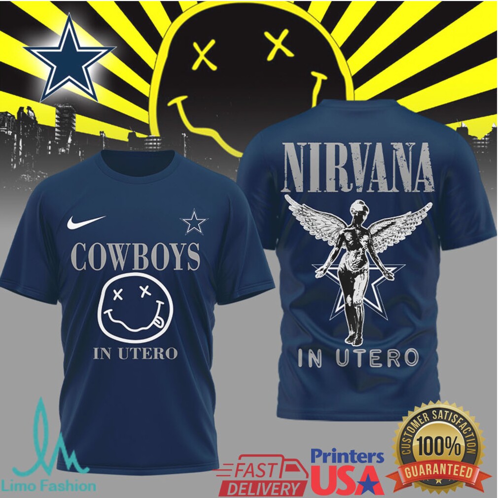 Dallas Cowboys x Nirvana In Utero Mashup T Shirt Grunge Rock Style - Limotees LLC