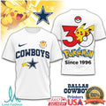 Dallas Cowboys x Pokémon 30th Anniversary Pikachu T Shirt Since 1996 Fan Gear