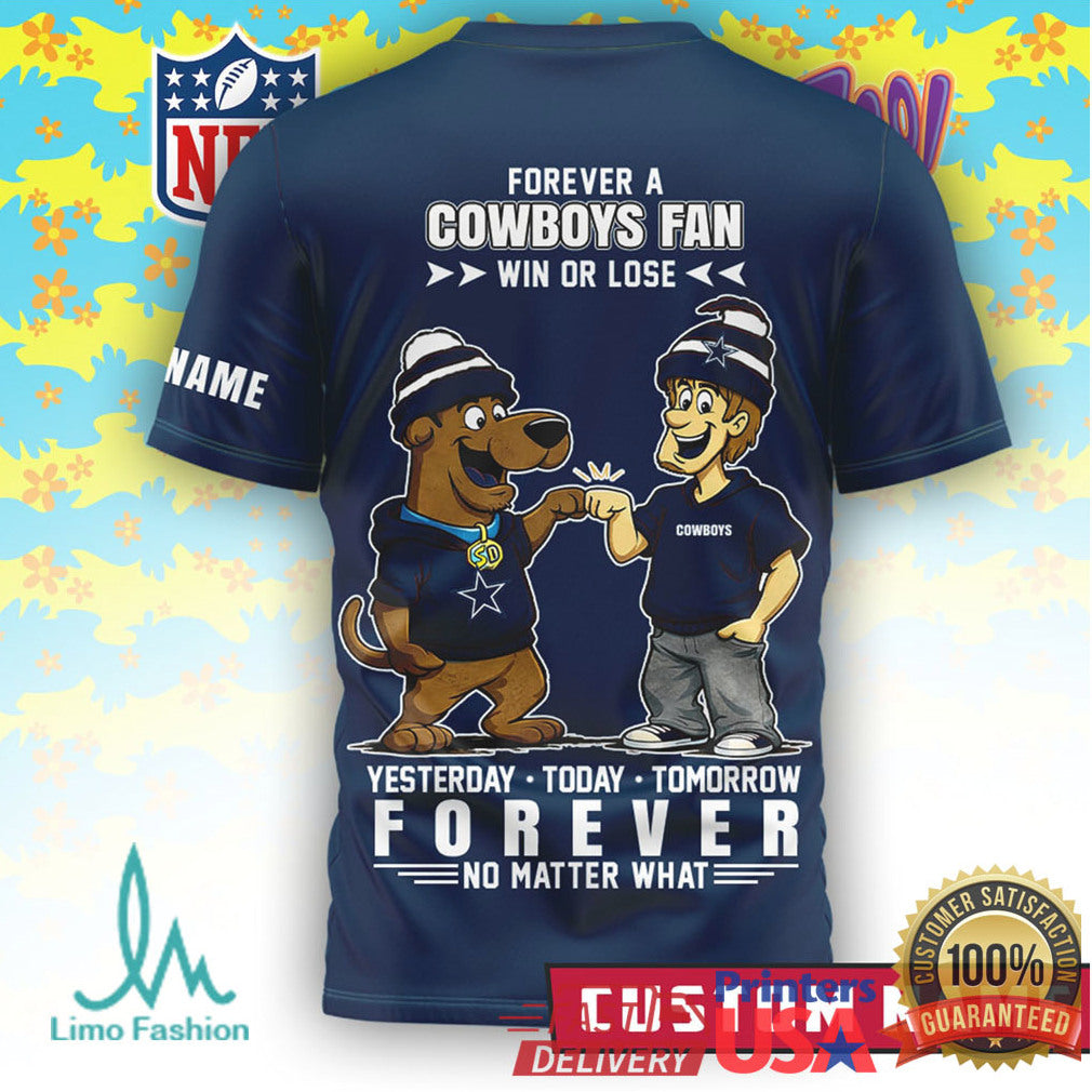 Dallas Cowboys x Scooby Doo Personalized NFL Forever Fan Navy T Shirt - Limotees LLC