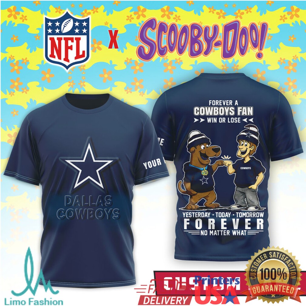 Dallas Cowboys x Scooby Doo Personalized NFL Forever Fan Navy T Shirt - Limotees LLC