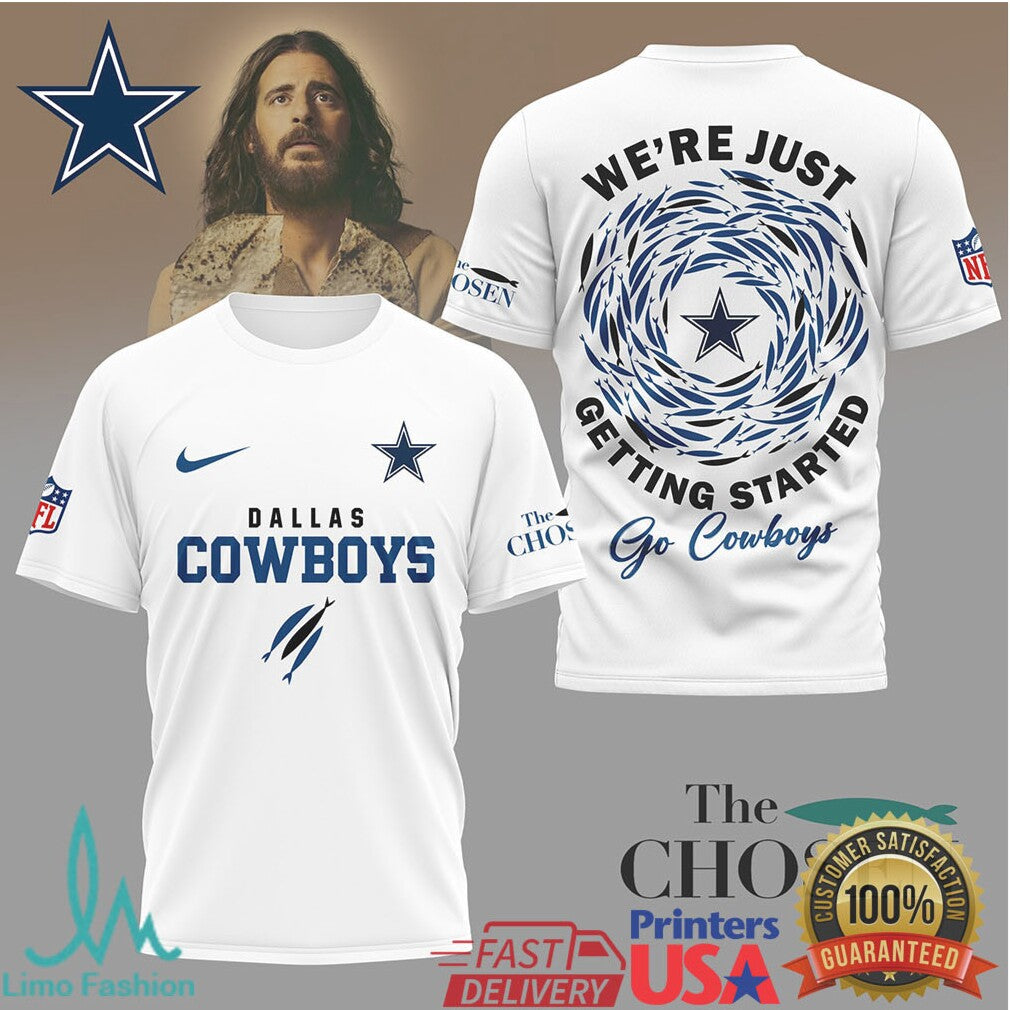 Dallas Cowboys x The Chosen “We're Just Getting Started” Faith Based Apparel - Limotees LLC