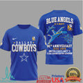 Dallas Cowboys x U.S. Navy Blue Angels 80th Anniversary 1946 2026 T Shirt - Limotees LLC