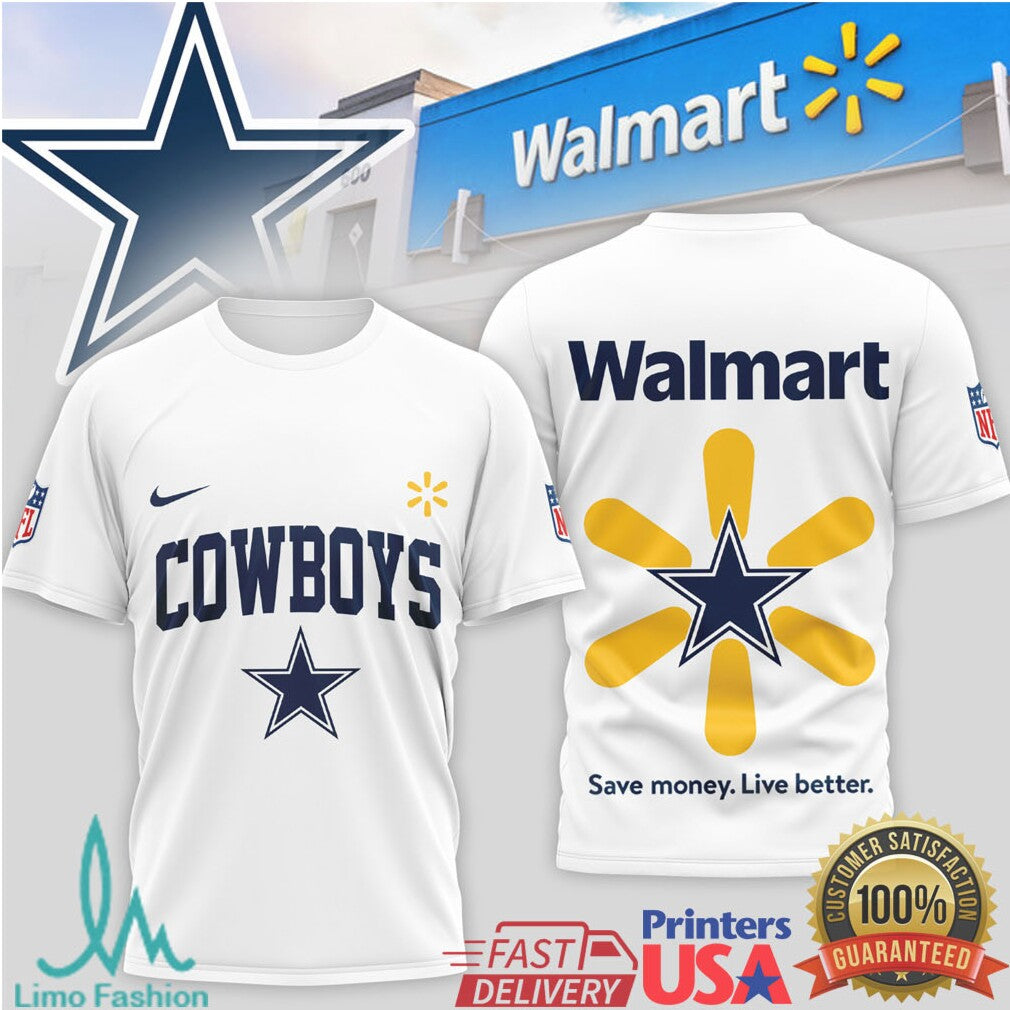 Dallas Cowboys x Walmart Collaboration Star Logo Performance T Shirt - Limotees LLC