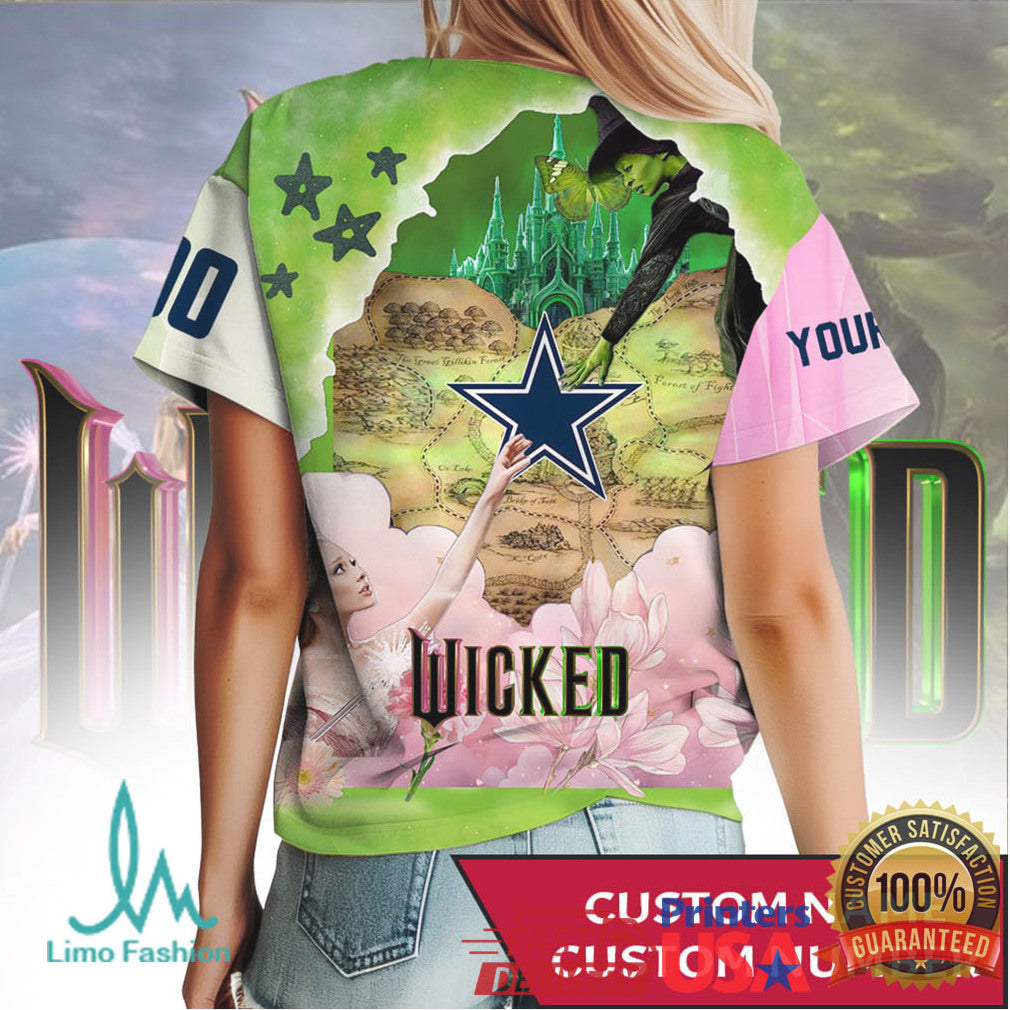 Dallas Cowboys x Wicked Musical Custom Name & Number 3D Shirt - Limotees LLC