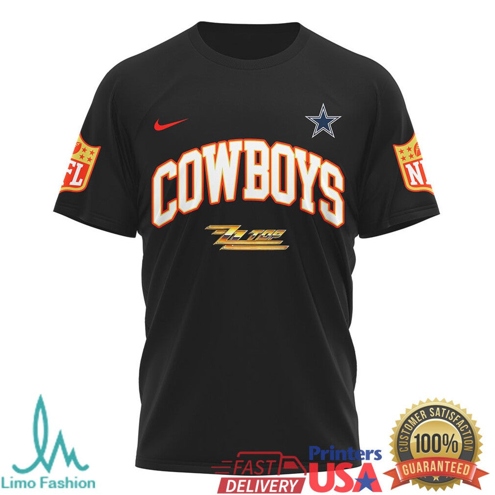 Dallas CowboysOfficial NFL ZZ Top Fan 3D Shirt - Limotees LLC