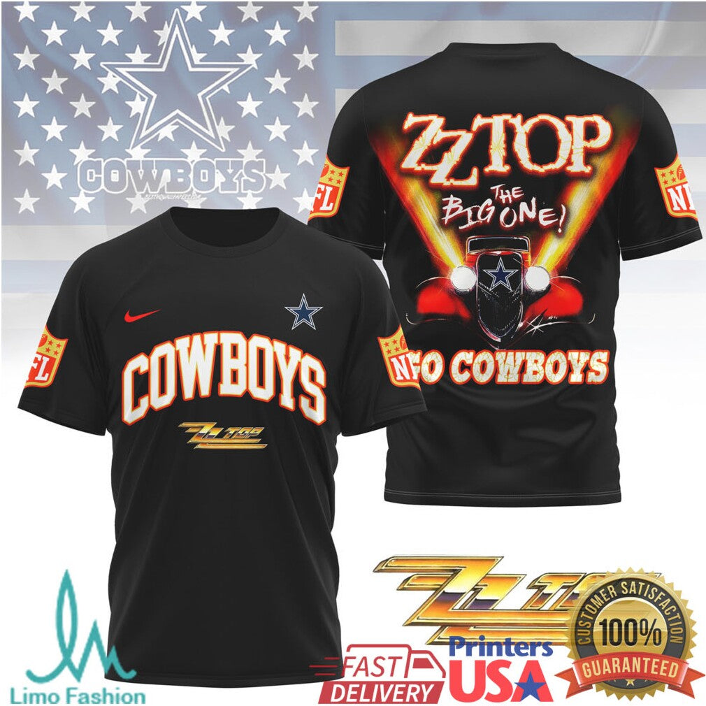 Dallas CowboysOfficial NFL ZZ Top Fan 3D Shirt - Limotees LLC