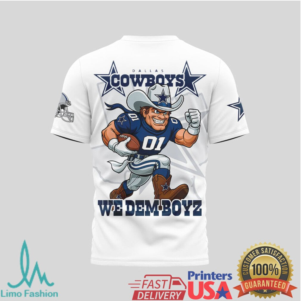 Dallas Texas Cowboys We Dem Boyz Football Team Graphic White Tee - Limotees LLC