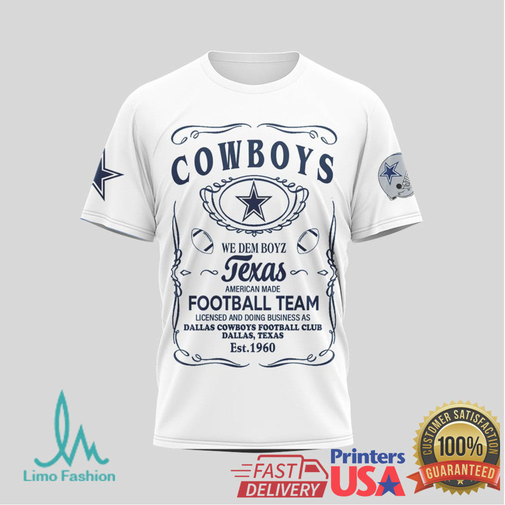 Dallas Texas Cowboys We Dem Boyz Football Team Graphic White Tee - Limotees LLC