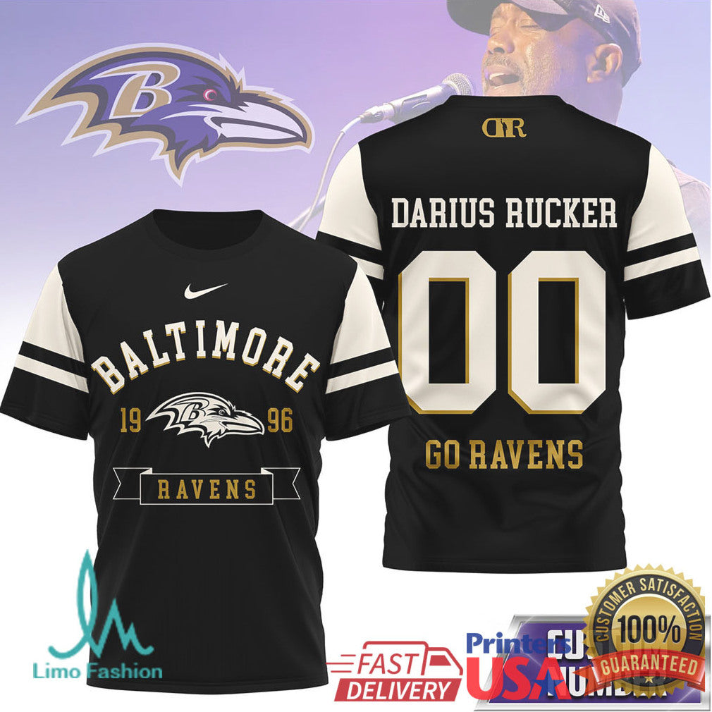 Darius Rucker Baltimore Ravens Custom Name Number Personalized T Shirt - Limotees LLC