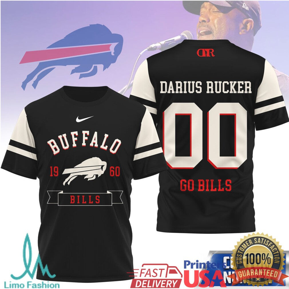 Darius Rucker Buffalo Bills Custom Name Number NFL Apparel T Shirt - Limotees LLC