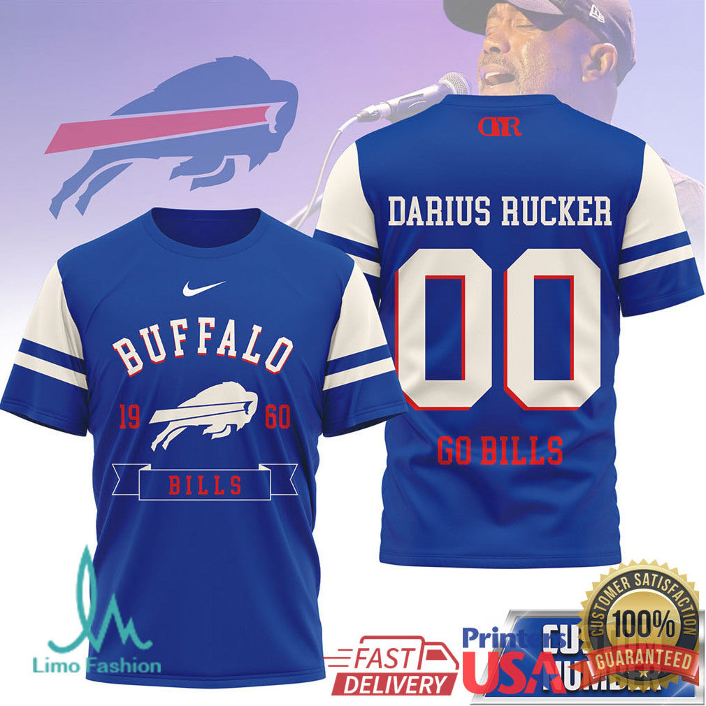 Darius Rucker Buffalo Bills Custom Name Number NFL Apparel T Shirt - Limotees LLC