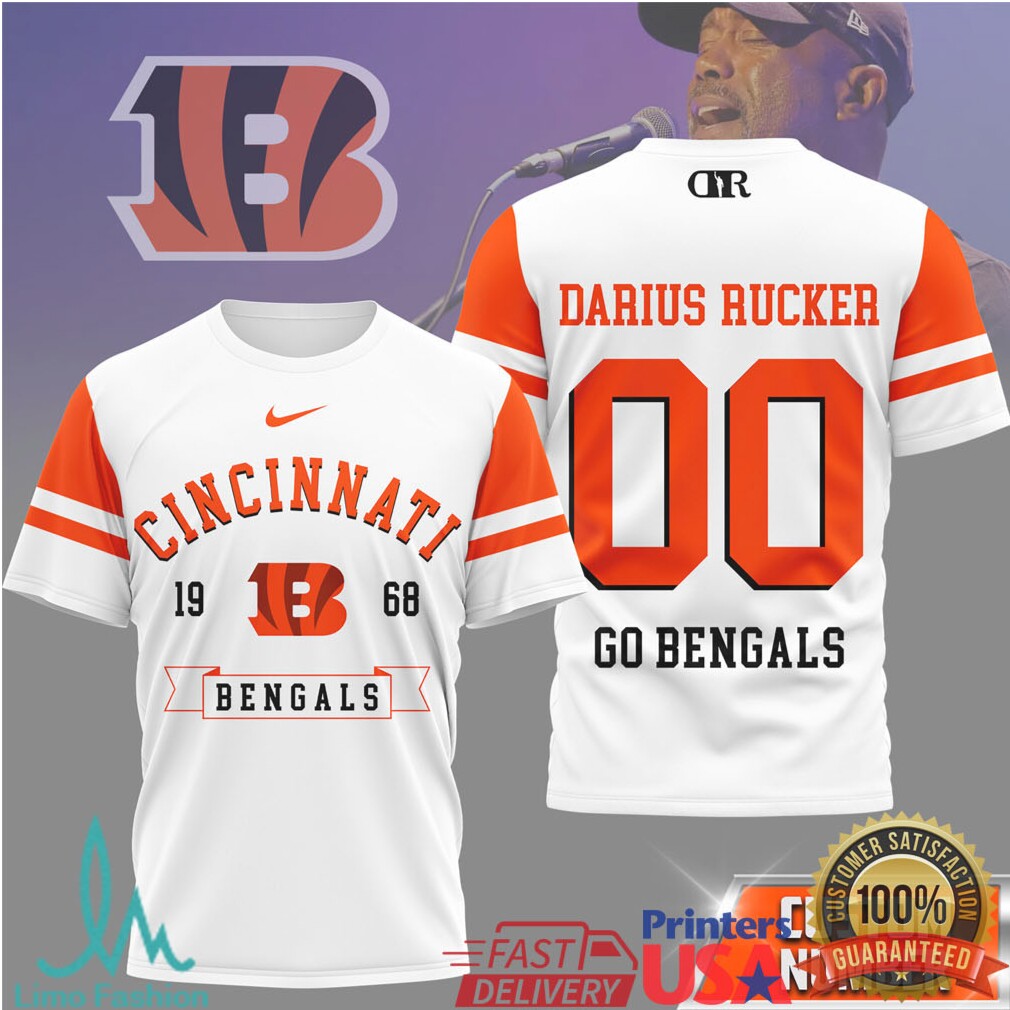 Darius Rucker Cincinnati Bengals Custom Name Number Football T Shirt - Limotees LLC