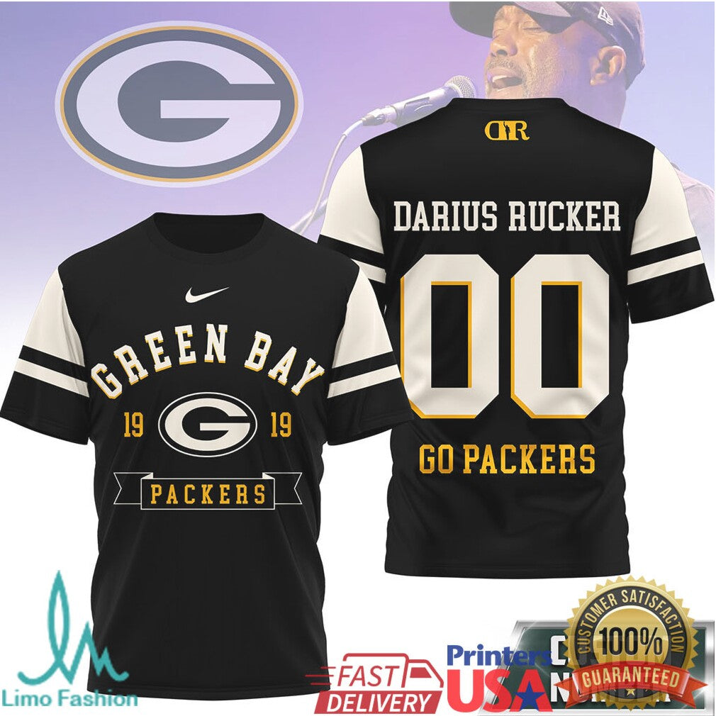 Darius Rucker Green Bay Packers Custom Name Number Graphic T Shirt - Limotees LLC