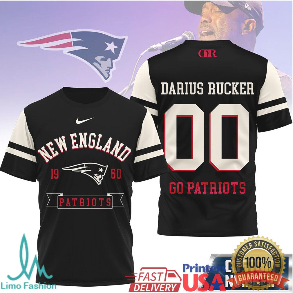 Darius Rucker New England Patriots Custom Name Number Fan Jersey T Shirt - Limotees LLC