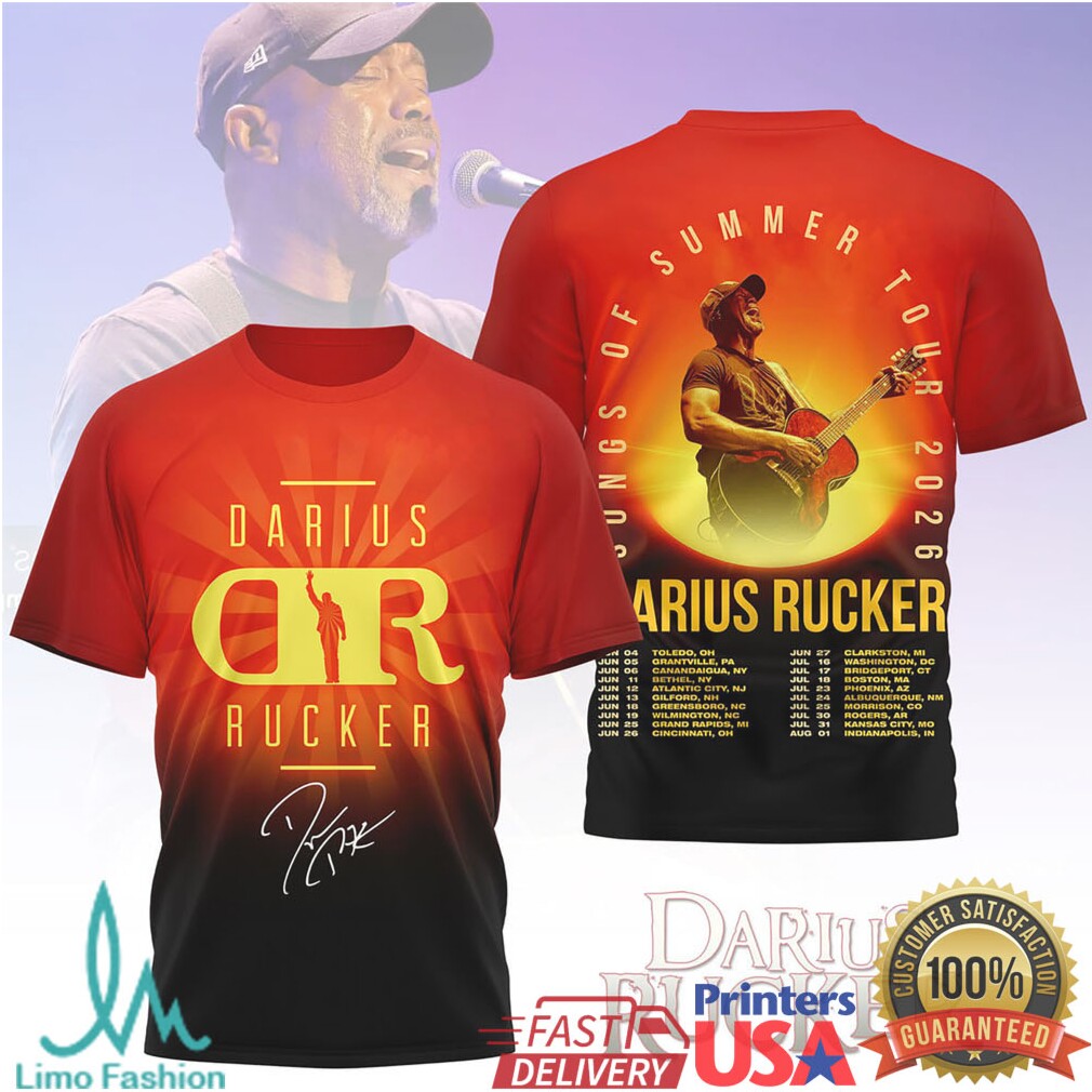 Darius Rucker Songs of Summer Tour 2026 Red Gradient T Shirt - Limotees LLC