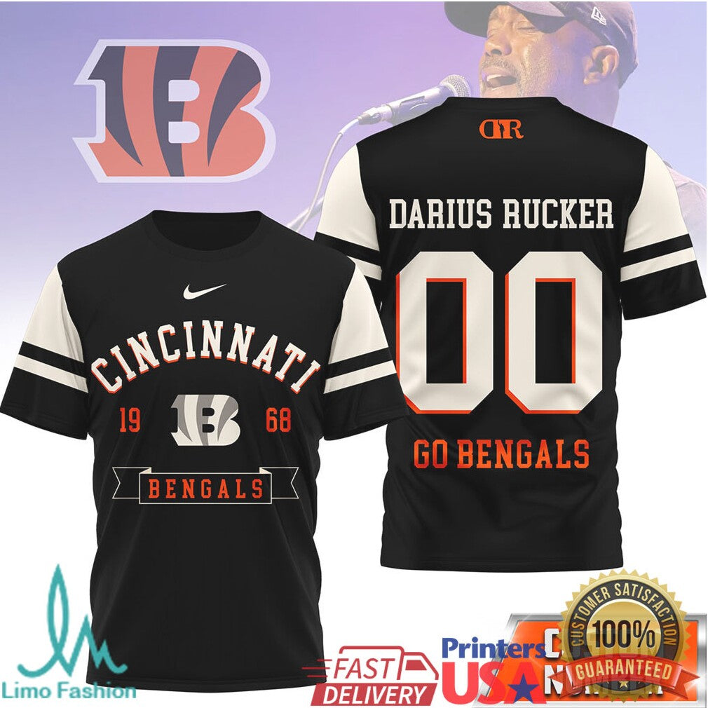 Darius Rucker x Cincinnati Bengals Custom Number Game Day Shirt - Limotees LLC