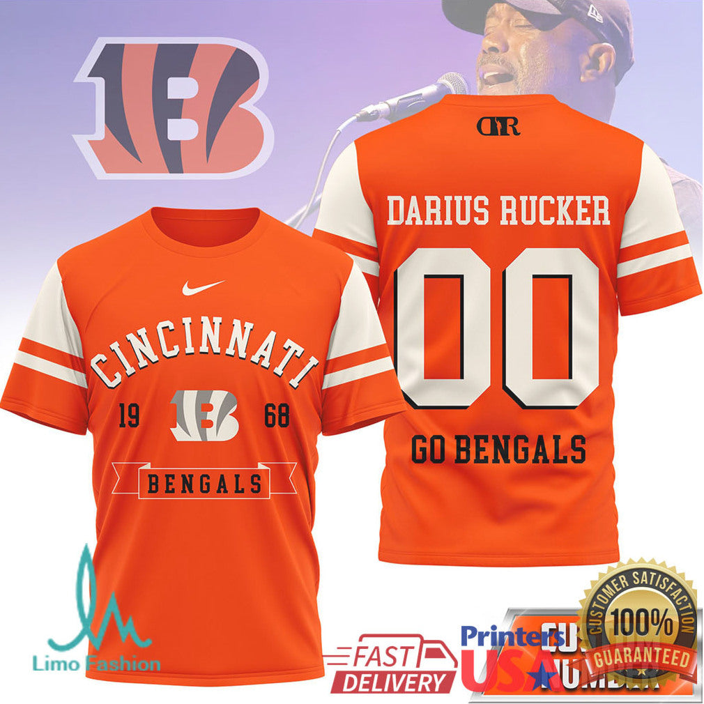 Darius Rucker x Cincinnati Bengals Custom Number Game Day Shirt - Limotees LLC