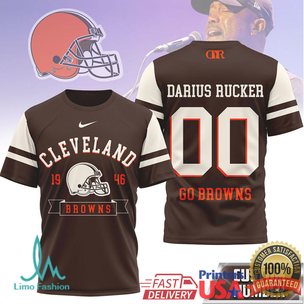 Darius Rucker x Cleveland Browns Personalized Number Graphic T Shirt - Limotees LLC