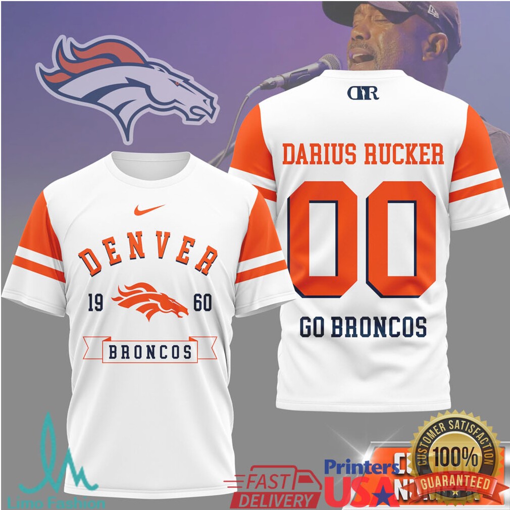 Darius Rucker x Denver Broncos Custom Number Fan Jersey T Shirt - Limotees LLC