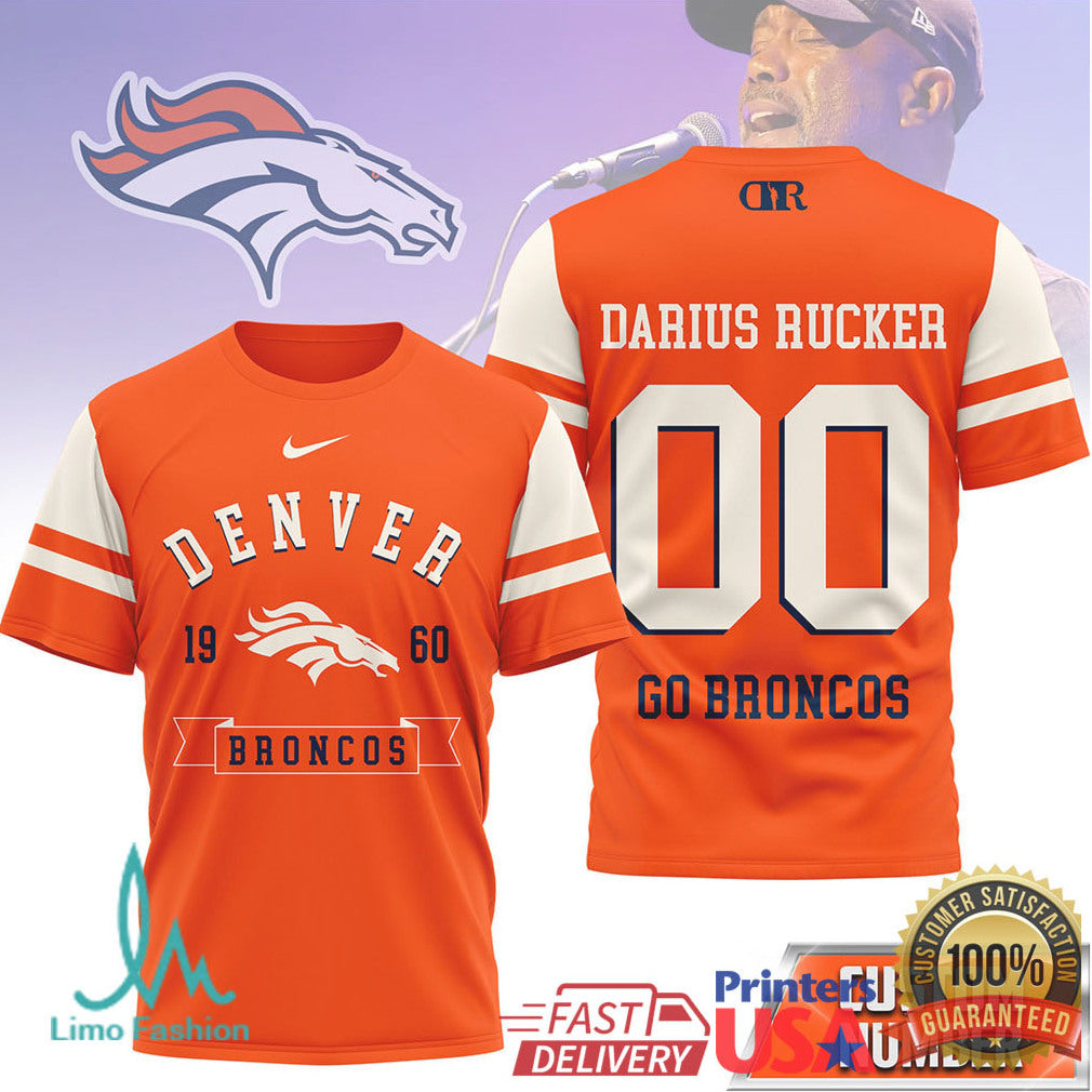 Darius Rucker x Denver Broncos Custom Number Football Fan Shirt - Limotees LLC