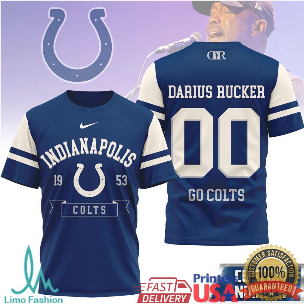 Darius Rucker x Indianapolis Colts Custom Name & Number Football T Shirt - Limotees LLC