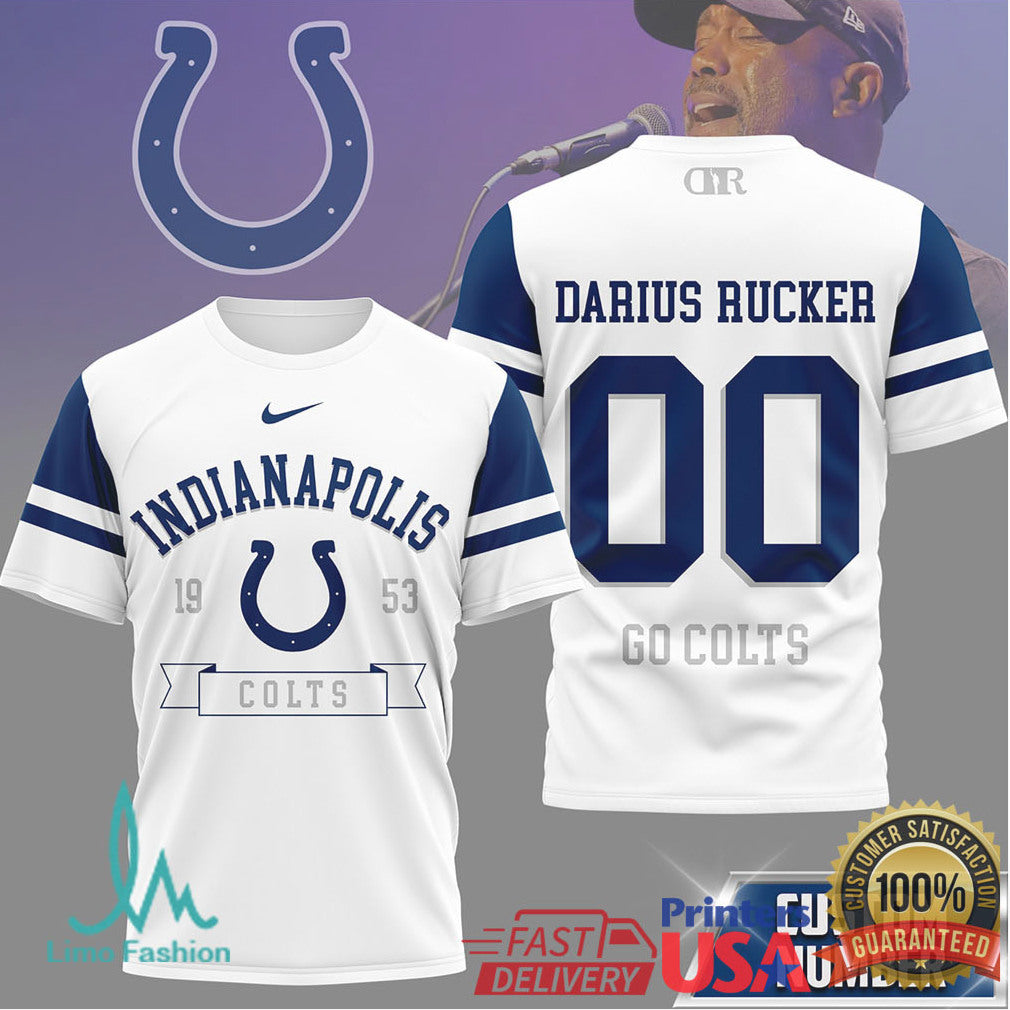 Darius Rucker x Indianapolis Colts Custom Number Graphic T Shirt - Limotees LLC
