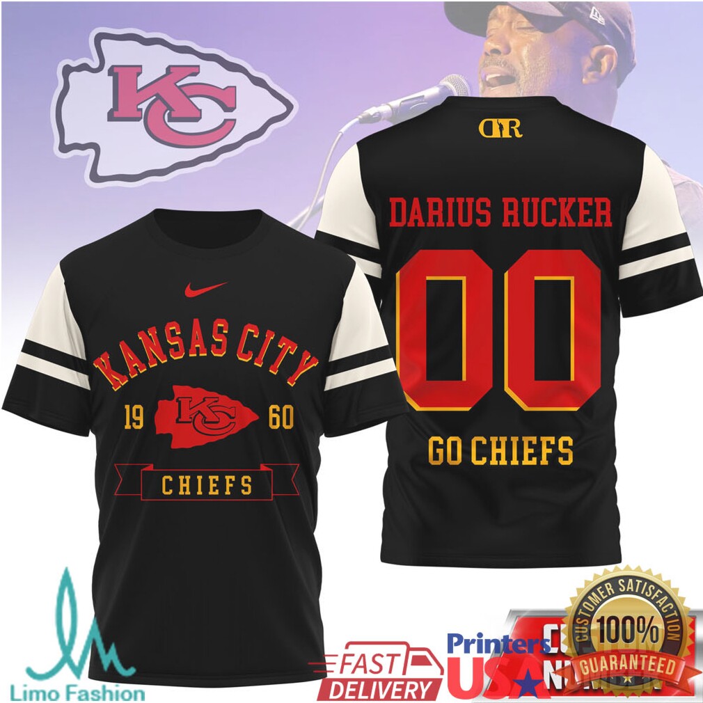Darius Rucker x Kansas City Chiefs Custom Name & Number Football T Shirt - Limotees LLC